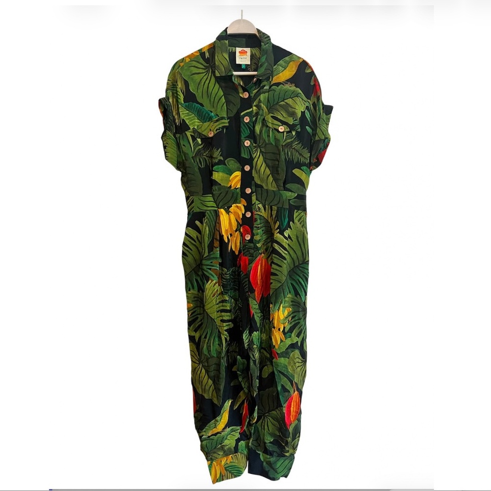 Farm Rio Cocoa Forest Jumpsuit Romper